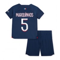 Paris Saint-Germain Marquinhos #5 Replica Home Minikit 2023-24 Short Sleeve (+ pants)